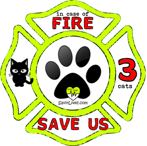 reflective 3 cats rescue decal