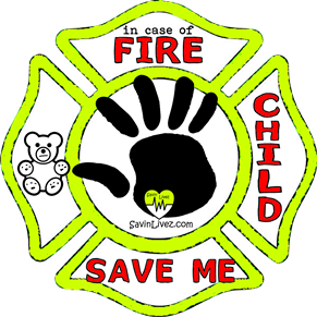reflective child rescue decal
