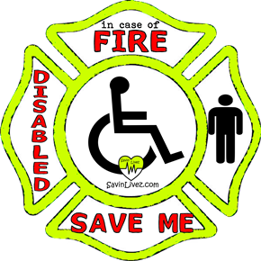 reflective disabled male rescue decal